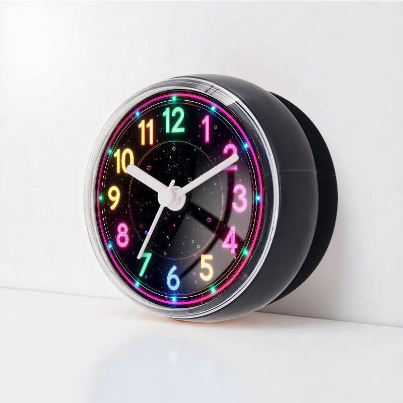 

Suction Cup Wall Clock Bathroom Wall Watch Silent Aesthetic Decorative Clocks Minimalist Elegant Modern Living Room Watches чёрный
