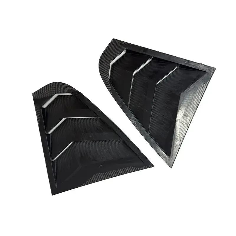 For Skoda Rapid Sedan 2012-2018 Car Rear Louver Window Side Shutter Cover Trim Sticker Vent Scoop ABS Carbon Fiber Accessories