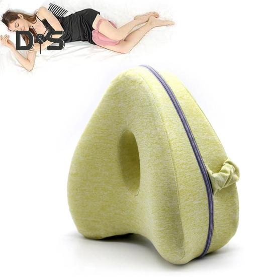Leg Knee Pillow Memory Foam Leg Pillow with Elastic Strap Ergonomic Knee Cushion with Washable Cover for Side Sleepers Soothing Pain Relief