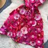 Nischenhaftes Französisches Designgefühl Dreidimensionales Blumennetz Stickerei Taille Schlank Träger A-Linie Kleid Kurzer Rock