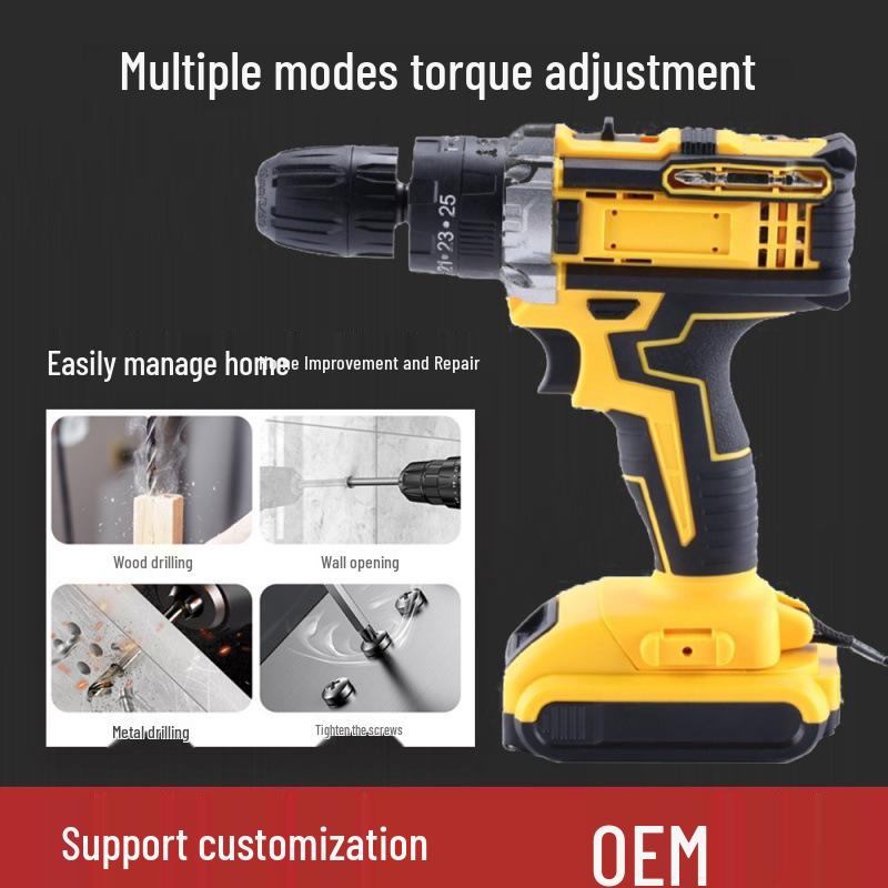 Multifunctional Rechargeable Lithium Impact Drill Set - Handheld Electric Pistol Drill for Home Use