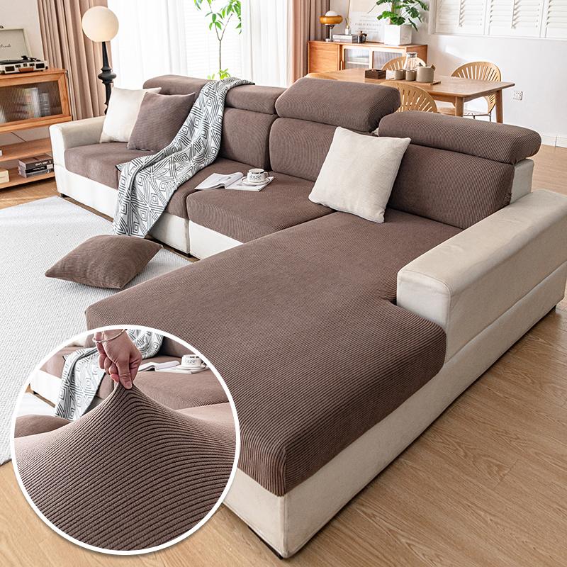

Thicken Elastic Sofa Cover For Living Home,Jacquard Soft Sofa Cushion Sofa Cover Protector L Shaped Stretch Cover Sofa Covers Back cushion cover M