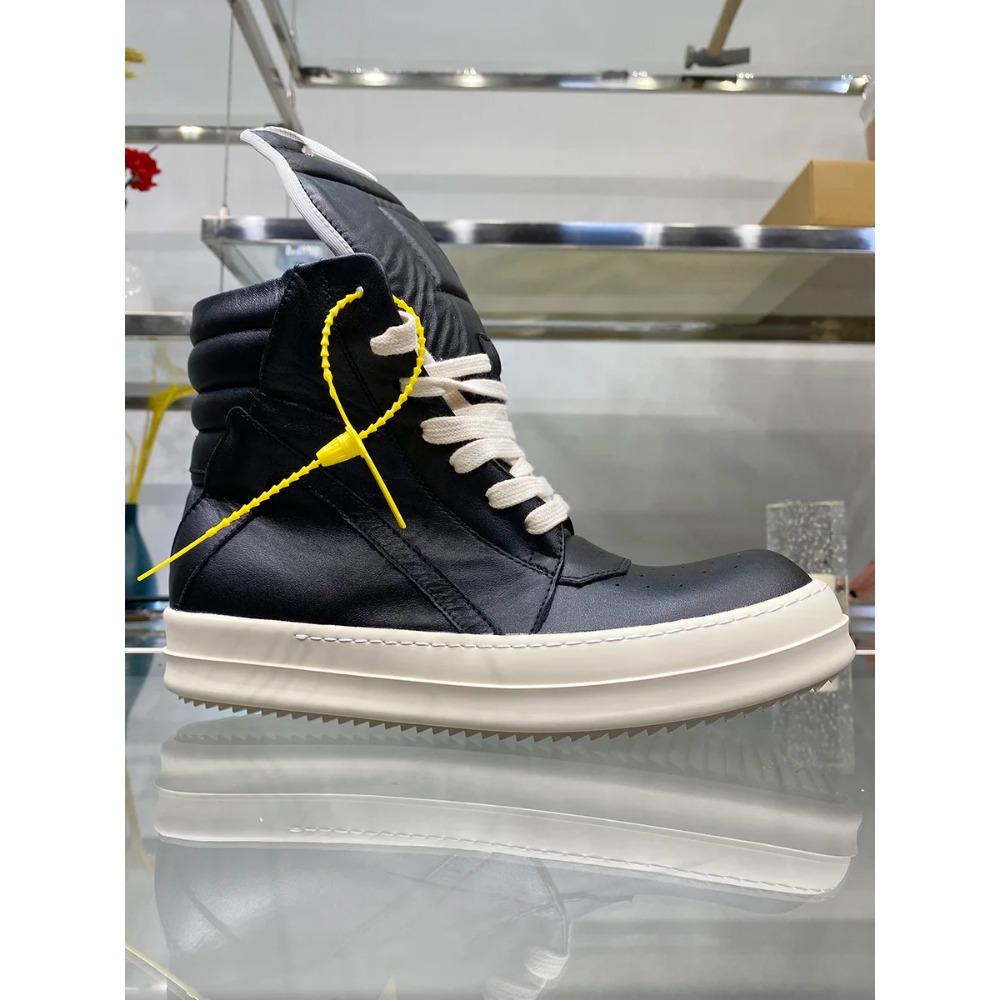 Ro Buty Męskie Skóra Nowe Ziemisty Szary Zamsz Bydlęcy Sznurowane Zamek Gruba Podeszwa Luksusowe Geo Damskie Uliczne Hip-hop Codzienne Płaskie Buty