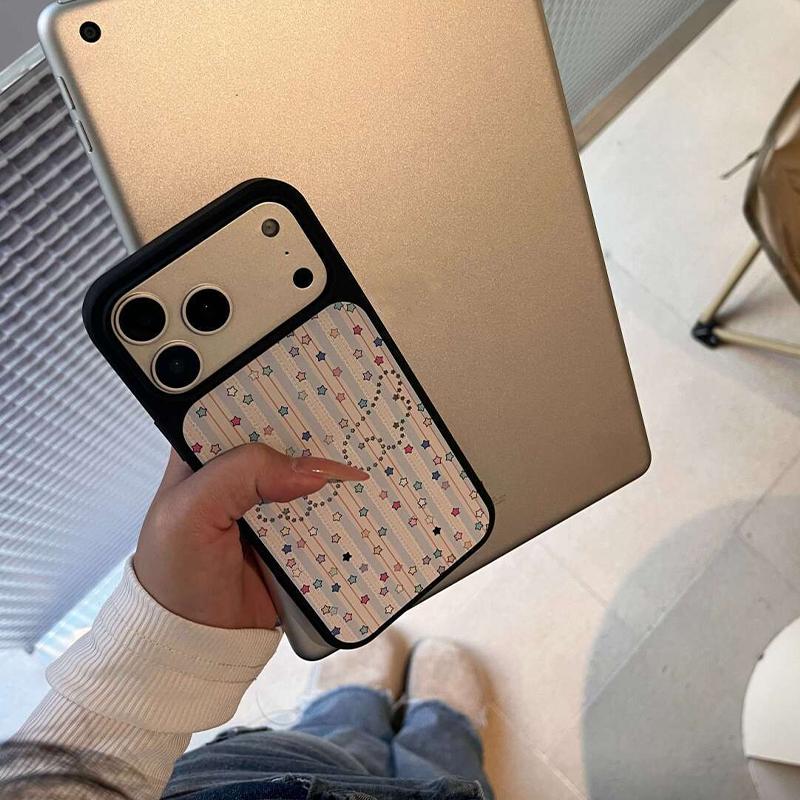 Korean INS Colorful Stars Wings Grid Advanced Phone Case For iPhone 17 Air 16 15 14 12 13 11Pro Max Plus Anti Drop Protect Cover