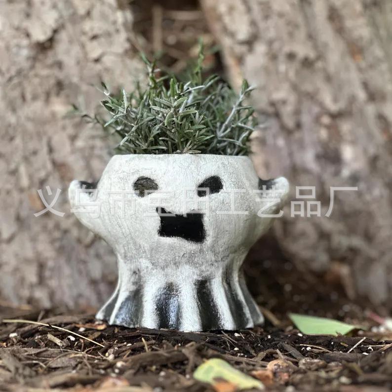 

Новая модель 2025 года, Хэллоуинский горшок для цветов в виде привидения, персонализированный креативный смоляной Хэллоуинский горшок для цветов в виде привидения