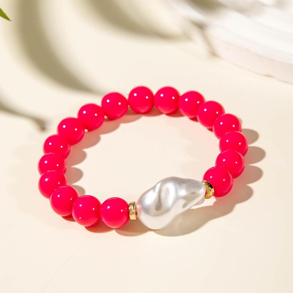 Summer New Colorful Multi Piece Pearl Acrylic Beaded Bracelet, Women's Jewelry Creative Personalized Bracelet