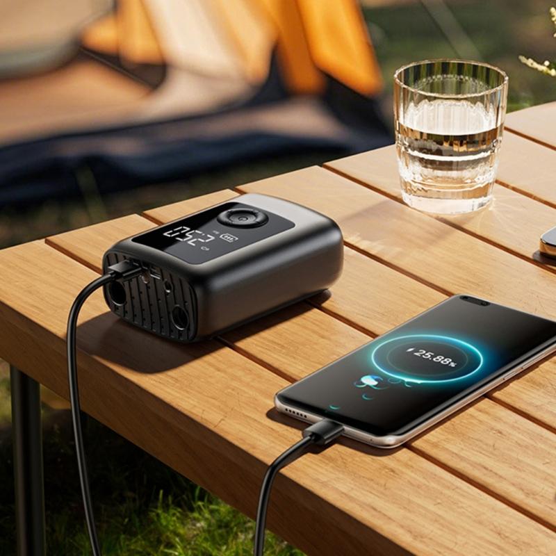 intelligent  Wireless Tire Inflator easy carry  Air Pumps with Digital Pressure Gauges Air Compressor for Auto Motorcycle bikes 