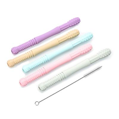 Langes Röhren-Beißspielzeug für Säuglinge Baby Sicherheit Beißstab Lebensmittelqualität Silikon Kauen Beißen Spielzeug Weiches Kaugummi Backenzahn Röhre
