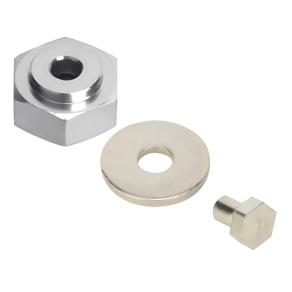 4pcs Aluminum Alloy 12mm Turn To 17mm Wheel Hex Adapter for 110 RC Car (Silver)