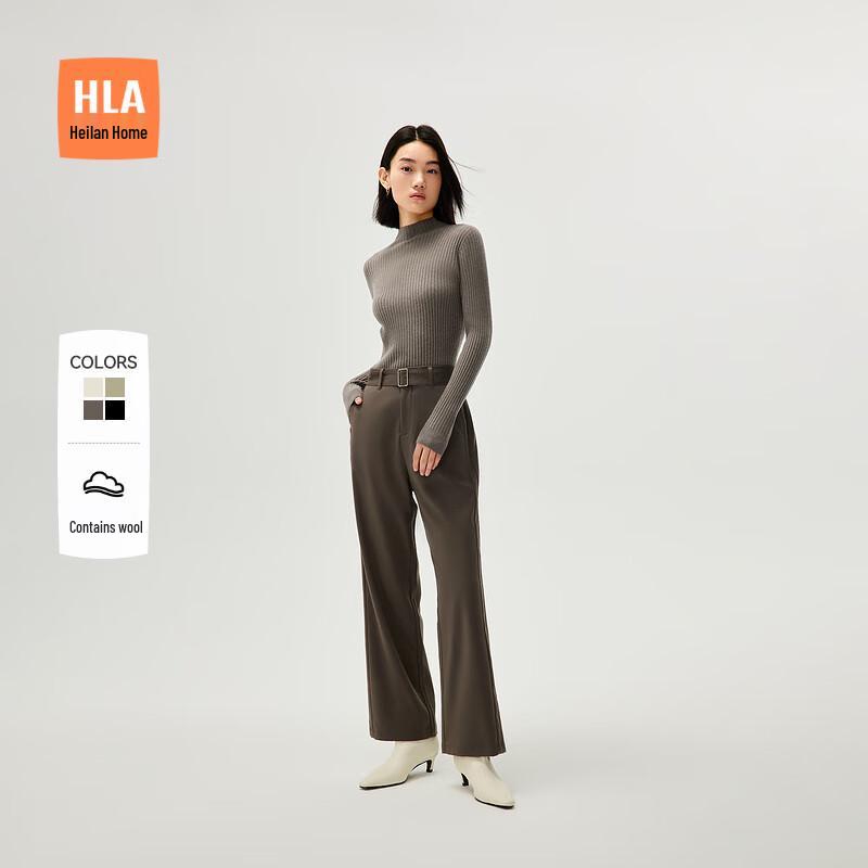 HLA Women's Solid Mock Neck Pullover Sweater