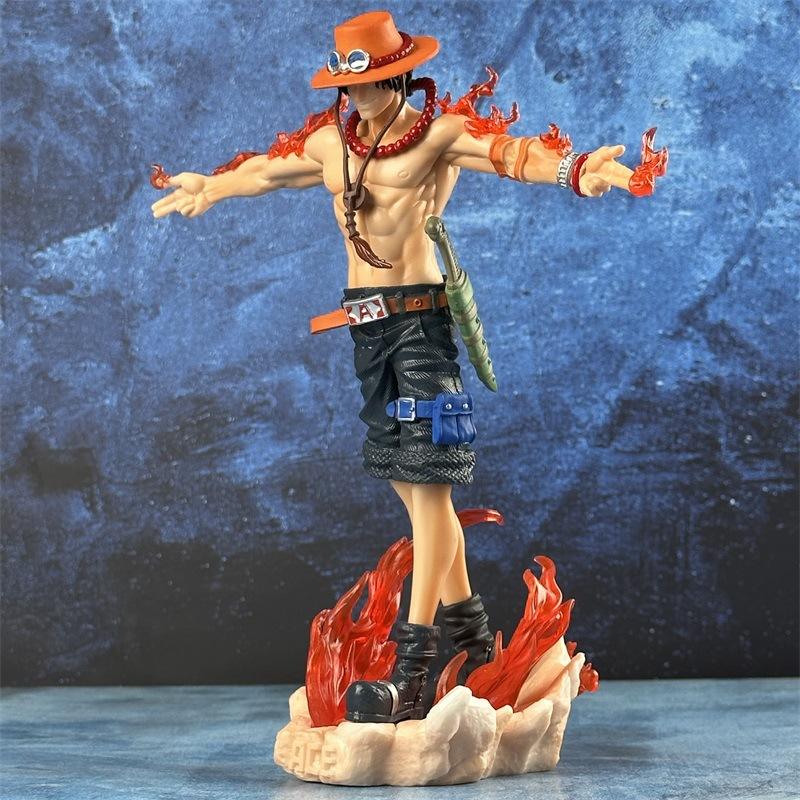 26cm Anime One Piece Ace Figure Portgas D Ace Action Figurine PVC Statue Collectible Model Toys for childern christmas Gifts