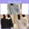 Pure Color Round Neck Sweater For Women With Long Sleeves Soft Knitted Casual Wear