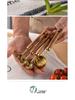 Gold-Plated Stainless Steel 8-Piece Measuring Cup and Spoon Set with Scales for Baking.
