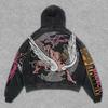 Spring and Autumn American Retro Skull Skull Skeleton Series 3D Digital Printing Trend Hoodie Sweater