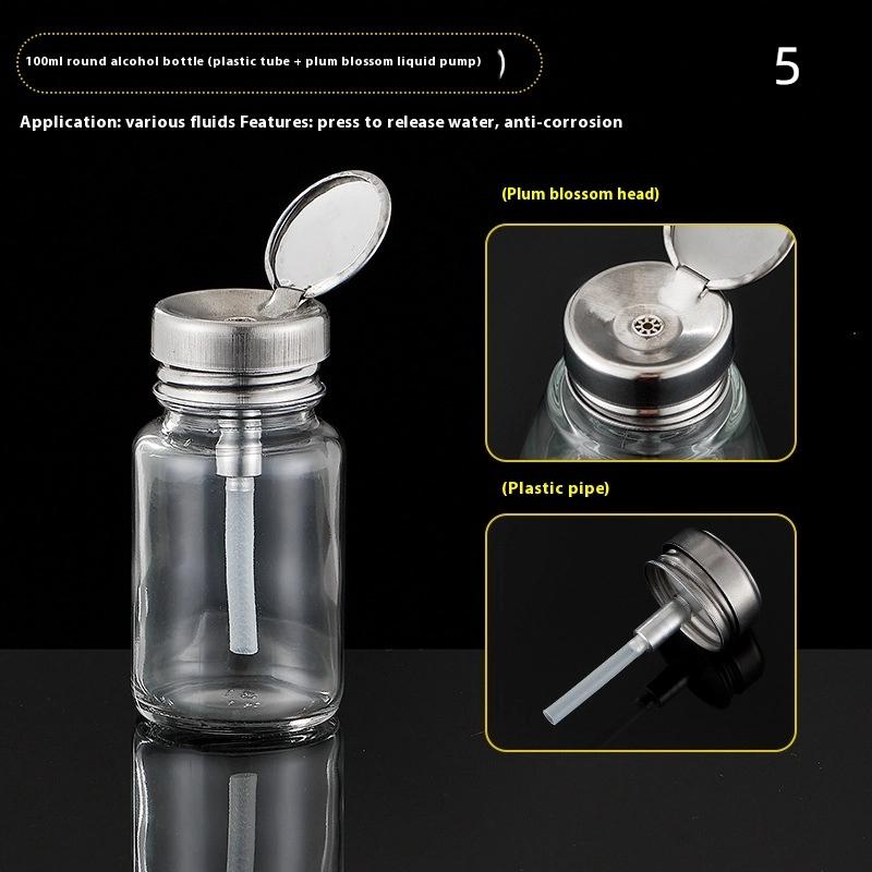 

Многоразовая стеклянная бутылка для хранения ногтей – Пустой диспенсер с помпой для жидкости для снятия лака, жидких очистителей и использования в маникюре