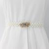 Korean Version of Women's Rhinestone Pearl Waist Chain Fashion Dress Decorative Elastic Waist Belt Women's Sweet Flower Elastic Waist Seal