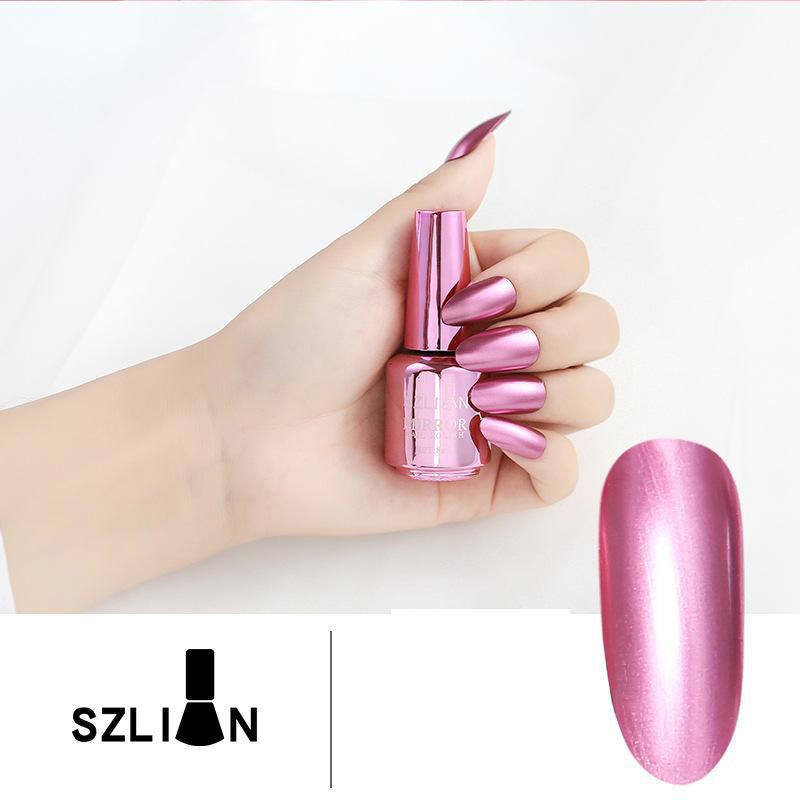 Rose Gold Silver Magic Mirror Effect Long-Lasting Metallic Nail Polish for DIY Nail Art Decoration