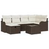 Ensemble de Canapés de Jardin vidaXL de 7 pièces avec Coussins Marron Poly Rattan, Canapé de Jardin 2 Places vidaXL 3360319