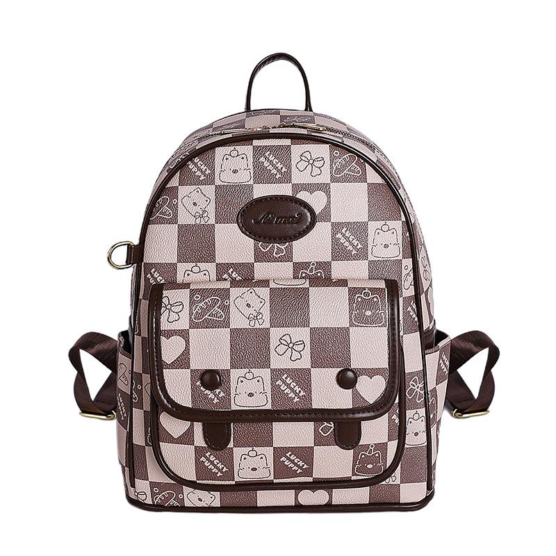 Schoolbag Backpack Korean Version Plaid Niche Design Backpack To Work Commuting Travel Large Capacity Women's Backpack