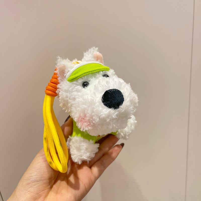 

West Highland Puppy Pendant Plush Toy Internet celebrity Same West Highland Dog Keychain Doll Doll 22cm