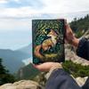 Celestial Fox Leather Diary – Handcrafted Journal with Lock, Nature Inspired Art