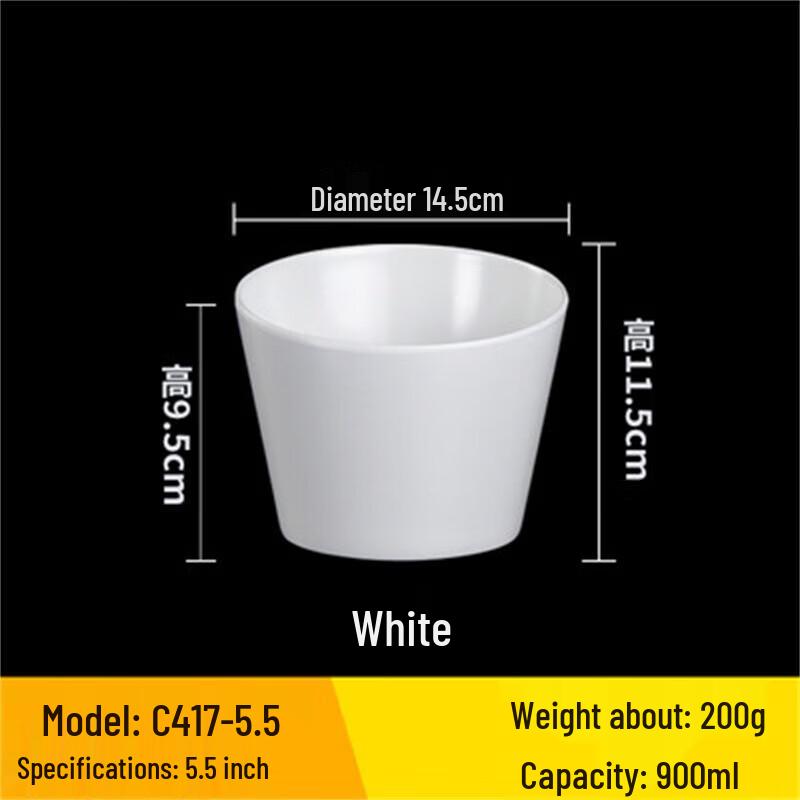 Melamine Imitation Porcelain Slanted Serving Bowl