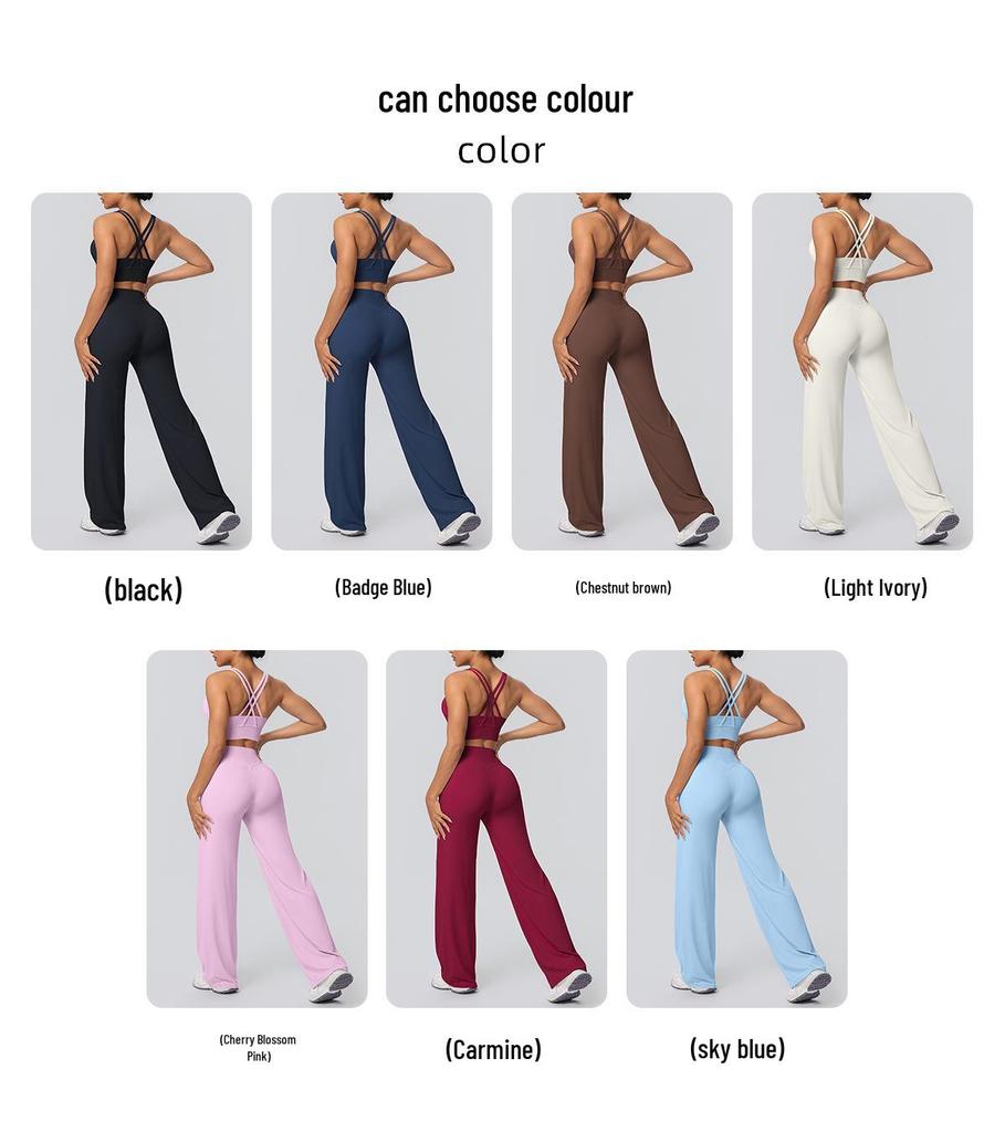 Sexy Sport-BH mit Kreuzrücken & High-Waist Yoga-Hosen Set - Schnelltrocknende Fitnessbekleidung