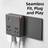 Compact Size Flat Plug Power Strip Widely Outlets USB C Ports Power Expander Space Saving Socket Extender Multi Device Charging
