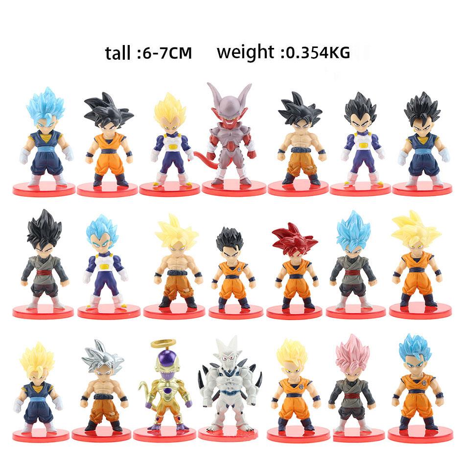 13/18/21Pcs/Set  Z Super Saiyan Goku Anime Figure Gohan Vegeta Broly Piccolo Majin Buu Action Figurine Model Gift Toy