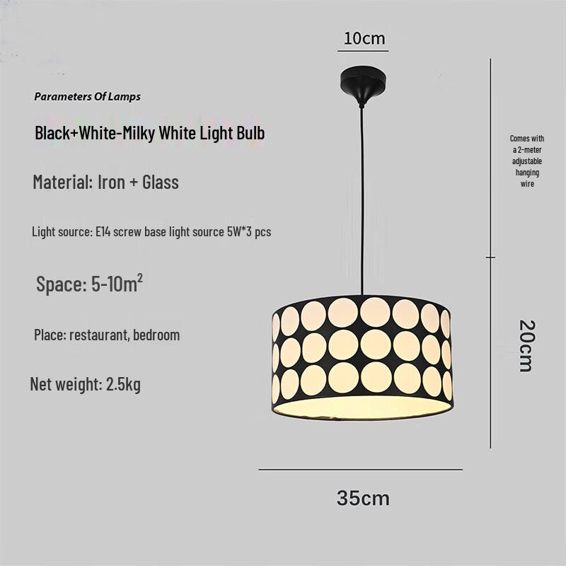 Modern Nordic French Milky White Glass Pendant Light