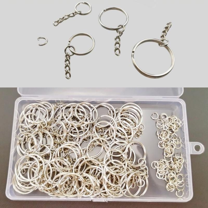 80pcs Keychains with Chain and 80pcs Jump Rings DIY Jewelry Making Accessories