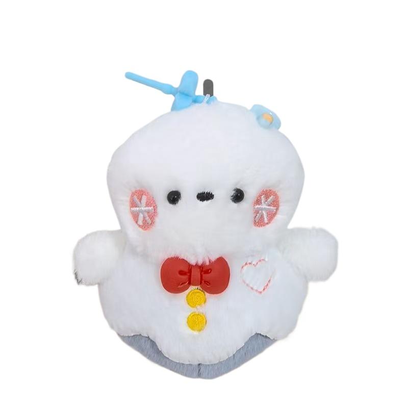 

10cm New Simulated Crow Snowman Backpack Pendant Doll Stuffed Plush Toy Cartoon Anime Cute Gift for Friends Fun Doll белый