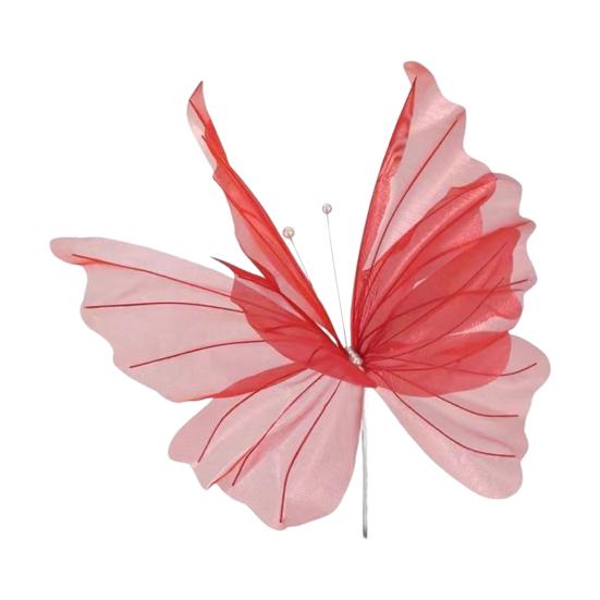 Faux Silk Yarn Artificial Butterfly Giant Large 3D Simulation Tulle Fake Butterfly Prop Butterfly Display