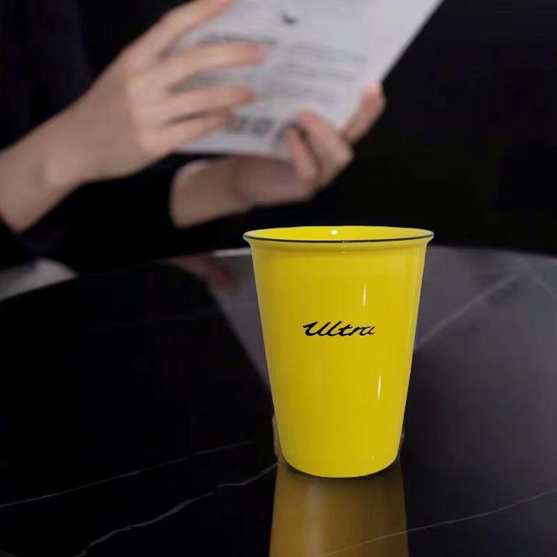 Direct drinking easy-to-use cup water cup popular high-value Xiaomi yellow ceramic cup Coke cup Utrul outdoor simple water cup