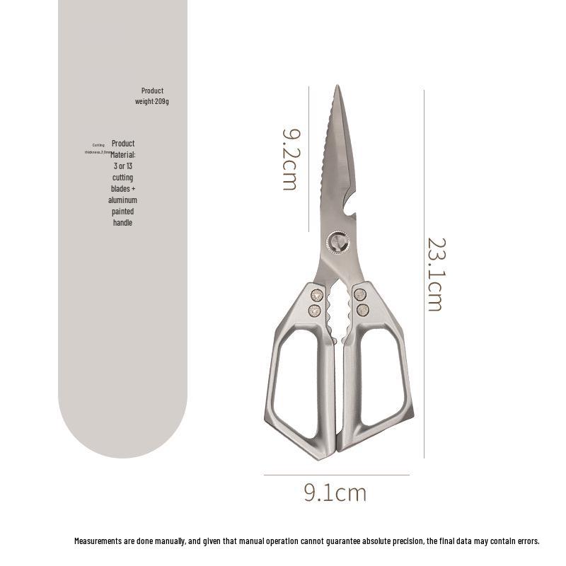 Multi-Functional Kitchen Bone Shears: Sharp, Durable Scissors for Hard Bone Cutting Silver Box
