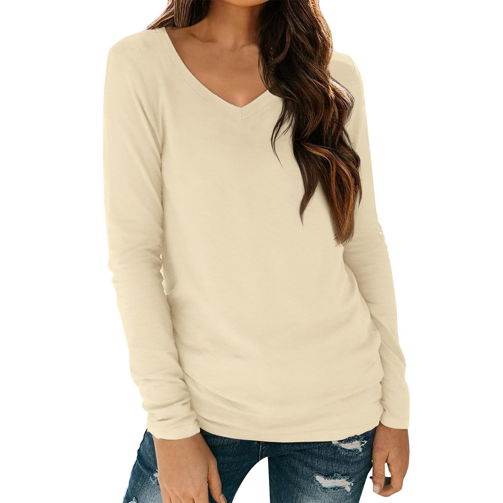 Женские рубашки с длинным рукавом и V-образным вырезом — фото 3