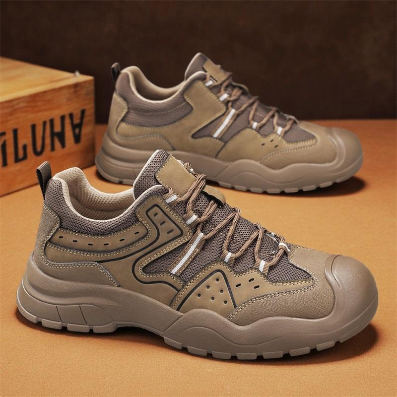 Luxury Brand Man Treking Footwear Version Men Casual Leather Shoes Non-Slip Outdoor Walking Shoes Comfortable Men's Hiking Shoes