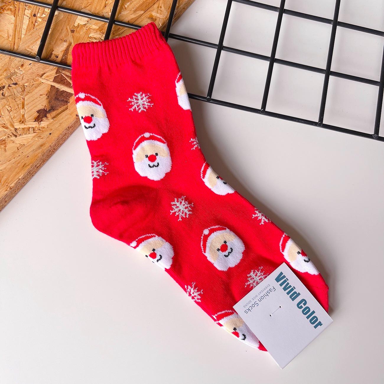 

Женские рождественские носки из Кореи - Осень/Зима 2021, Японский милый кампусный стиль, Длинные носки (0993) One Size красный