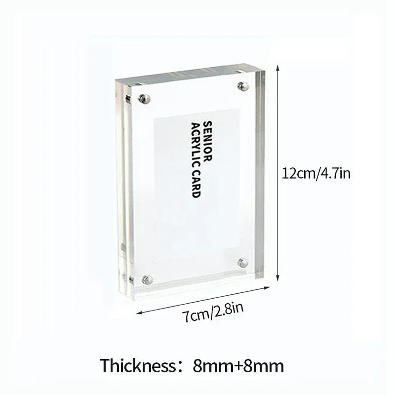 Transparent Photo Frames Acrylic Magnetic Kpop Idol Photocard Holder Desktop Ornament Photo Card Collect Poster Display Stand