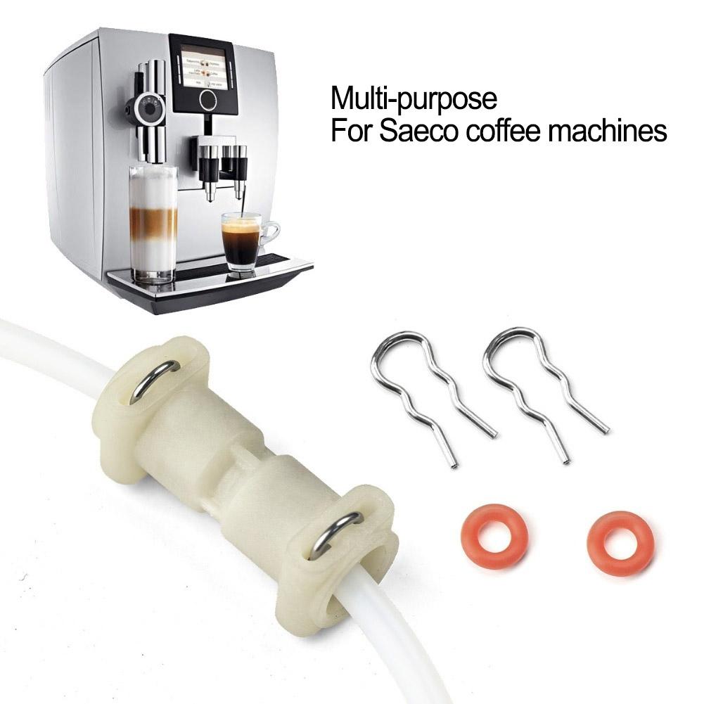 Thermoblock Wasseranschluss-Kit für Saeco Kaffeemaschinen Enthält Schlauch Dichtungs-Klemmschellen I-Form Ersatzteile