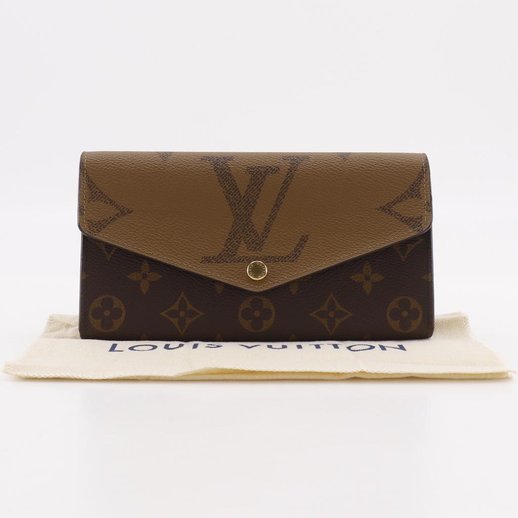 Louis Vuitton Portefeiulle Sarah Purse M80726 Monogram Giant Reverse Brown Monogram Canvas Unisex Used