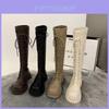 London Style Womens Pu Tall Boots With Platform Waterproof For Casual Winter Wear