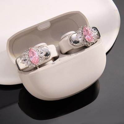 Earphone Clips with Zirconia Decoration and Rhinestones for Clip-on Earphones, Elegant Decor, Quick AttachDetach, Multifunctional Accessory, Durable