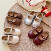Children's British Small Leather Shoes Spring New Girls Soft-soled Princess Shoes Shallow Beanie Shoes