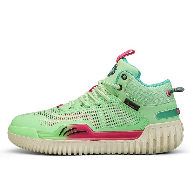 

2025 новые спортивные кроссовки дышащая сетчатая баскетбольная обувь актуальные боевые низкие ботинки мужские 20252025 модели внешней торговли 45 зелёный