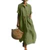 Women's Summer Loose V Neck Short Sleeve Dress, Elegant Dress