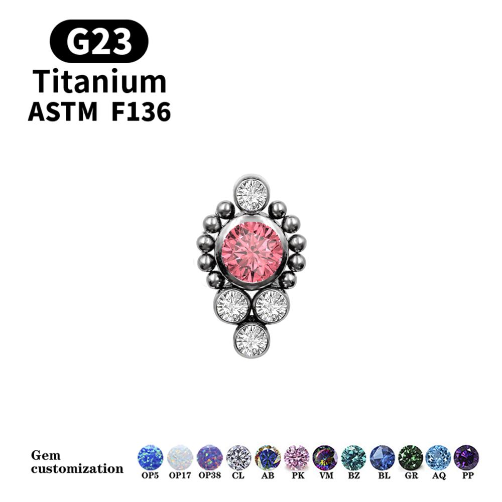 

G23 Titanium Stud Earrings16G Piercing Set Ear Tragus Cartilage Zircon Opal Body Jewelry Helix Daith Lip Lobe Pin 1.2x6mm