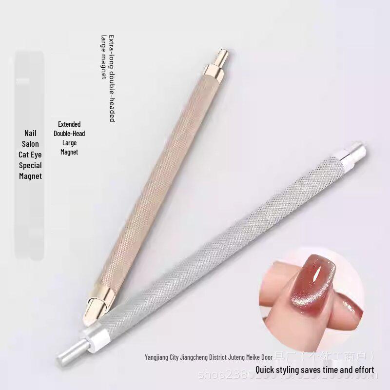 Enhanced Strong Magnetic Double-Headed Multi-functional Cylindrical Magnet for Cat Eye Nails Silver