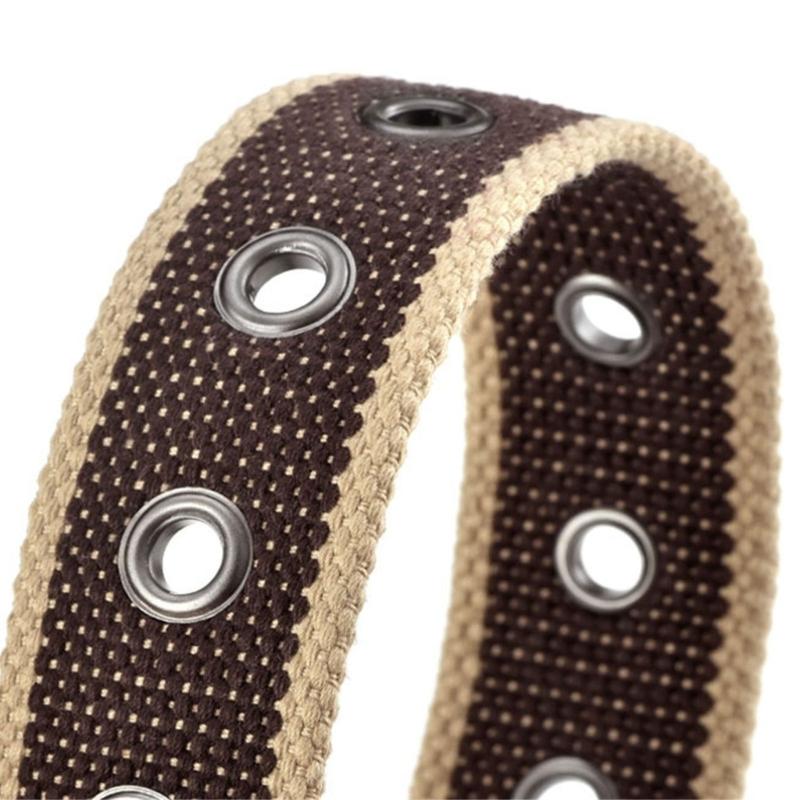 Fashion Canvas Waistband Adjustable Pin Buckles Design Waist Belt For Men Women Unisex Casual Jeans And Trousers