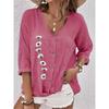 IHUASU Women's Fashion Casual Long Sleeve V-Neck Blouses & Shirts Elegant